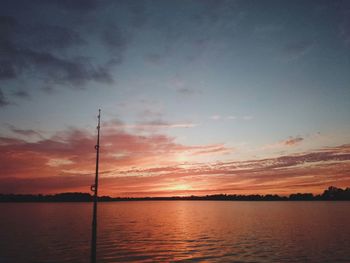 Scenic view of sea at sunset