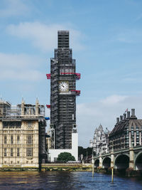 View of buildings against cloudy sky