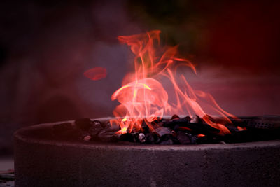 Close-up of bonfire