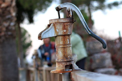 Close-up of old water pump in turkey