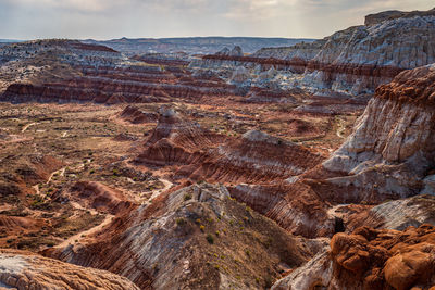 Aerial view of dramatic landscape