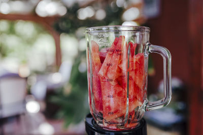 Close-up of drink in glass on table