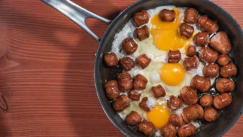 High angle view of breakfast in bowl