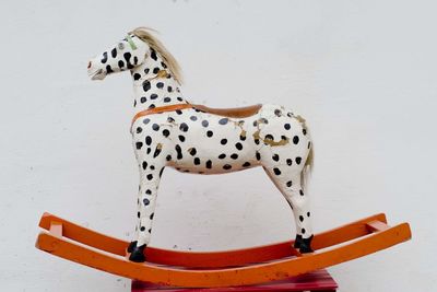 Old and used rocking horse, a play toy for children