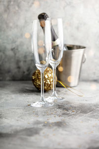 Close-up of wine in glass on table