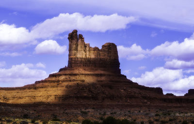 Low angle view of castle against cloudy sky