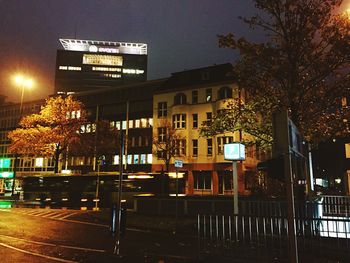 Illuminated city at night