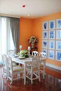 Home interior with dinning table and chairs