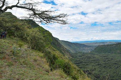 Scenic view of a crater against sky, suswa conservancy, rift valley, kenya