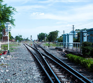 Railroad tracks against sky