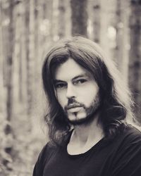 Portrait of woman in forest