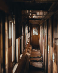 Interior of abandoned train