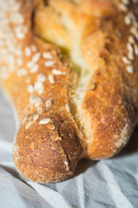 High angle view of bread on table