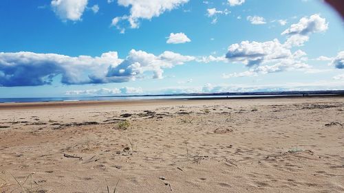 Scenic view of beach against sky