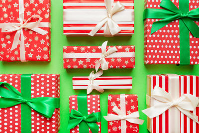 Close-up of christmas presents