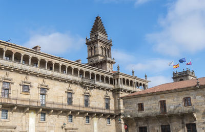 Low angle view of historic building against sky