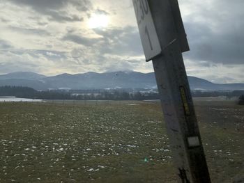 Scenic view of field against sky