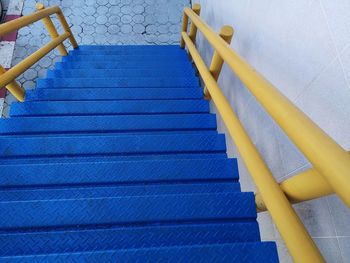 High angle view of empty staircase