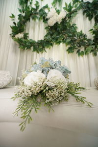 White flowering plants on table