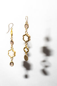 High angle view of decoration on white table