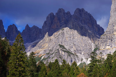 Scenic view of rocky mountains against sky