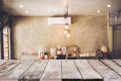 Wooden table at home