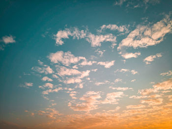 Low angle view of sky during sunset