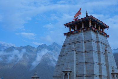 Low angle view of traditional building against sky