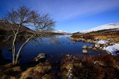 Early spring at loch ossian, scottish highlands