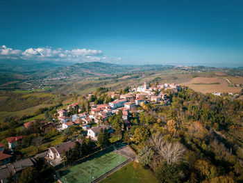 Aerial view of the english war cemetery in montecchio italy