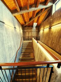 High angle view of empty subway