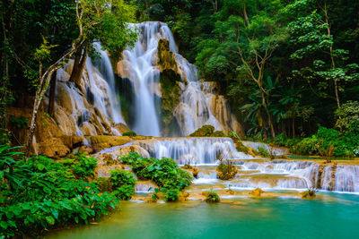 Kuang si water fall in luang prabang,laos.