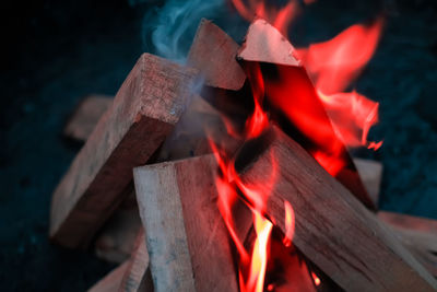 Close-up of bonfire