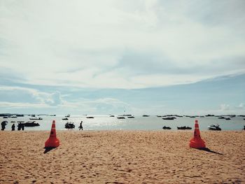 Scenic view of beach against sky