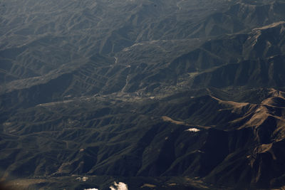 High angle view of land on shore during winter