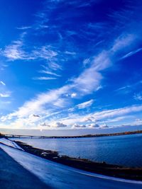 View of calm blue sea against sky