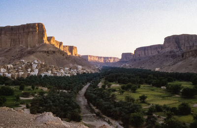 Scenic view of landscape against clear sky