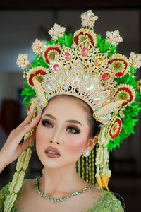 Potret traditional bride. indonesian bride.