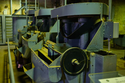 Close-up of machine part in factory