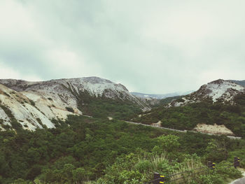 Scenic view of mountains against sky