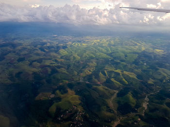 Aerial view of landscape against sky