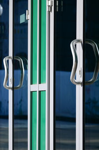 Close-up of train window