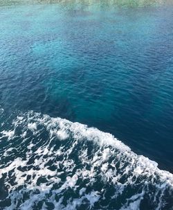 High angle view of wave in sea