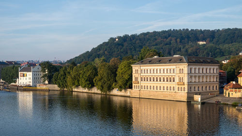 View of river with buildings in background