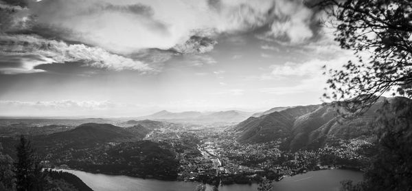 Panoramic view of mountains against sky