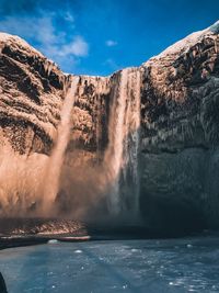 Scenic view of waterfall