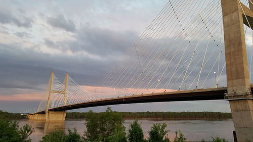 Low angle view of suspension bridge