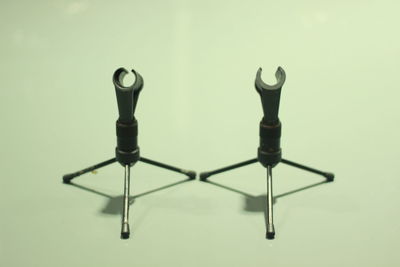 High angle view of lamp on table