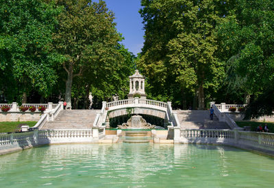 View of fountain in swimming pool