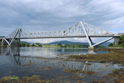 Bridge over river against sky